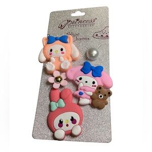 Princess Accessories Pink and Blue Shoe Charms Set 5pcs